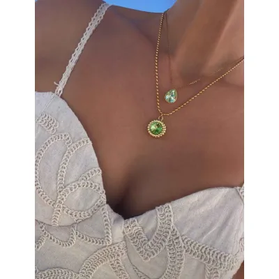 Royal Chrysolite - Σετ κολιέ με Κρύσταλλα Swarovski Chrysolite