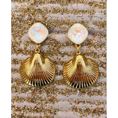 Shell Earrings / Light Grey Delite