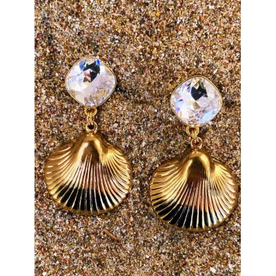 Shell Earrings / Crystal