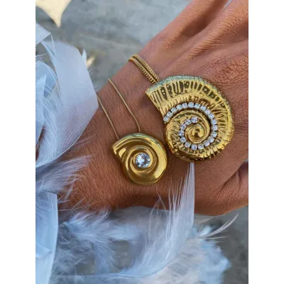 Golden Seashell - Κολιέ με Κρύσταλλο Swarovski