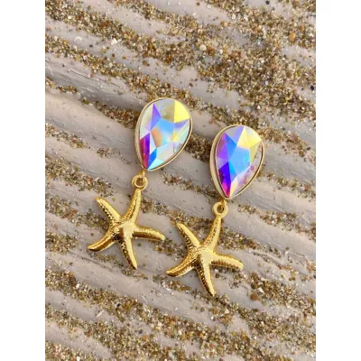 Starfish Mini Earrings / Iredescent