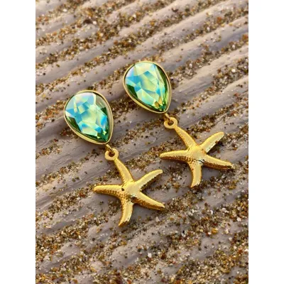 Starfish Mini Earrings / Chrysolite