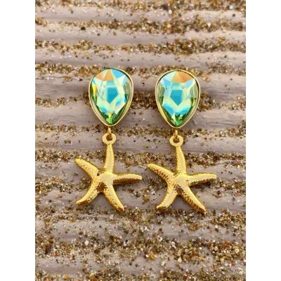 Starfish Mini Earrings / Chrysolite