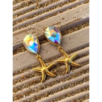 Starfish Mini Earrings / Iredescent