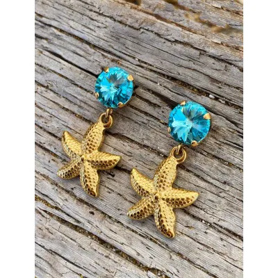 Starfish Earrings / Light Turquoise