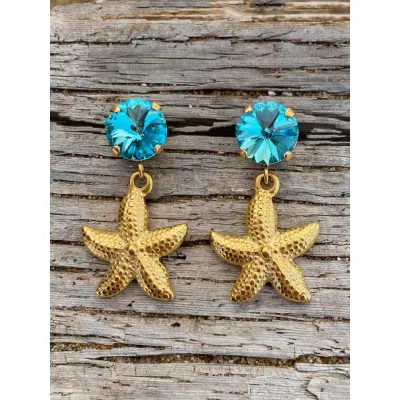Starfish Earrings / Light Turquoise