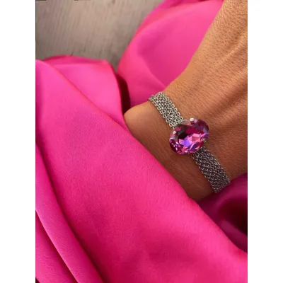 Veronica - Βραχιόλι με Κρύσταλλο Swarovski Dark Rose