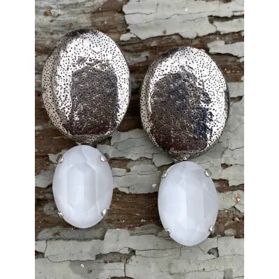 Veronica - Σφυρήλατα Σκουλαρίκια με Κρύσταλλο Swarovski Matt Finish