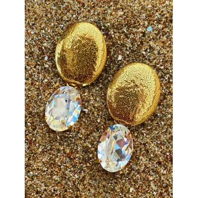 Veronica - Σφυρήλατα Σκουλαρίκια με Κρύσταλλο Swarovski Crystal