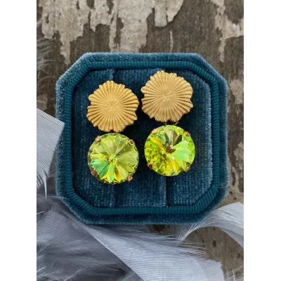 Maribella - Σκουλαρίκια με Κρύσταλλα Swarovski Citrus Green
