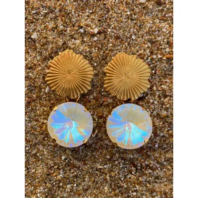 Maribella - Σκουλαρίκια με Κρύσταλλα Swarovski Light Grey Delite