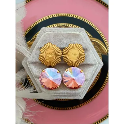 Maribella - Σκουλαρίκια με Κρύσταλλα Swarovski Light Rose Shimmer