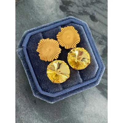 Maribella - Σκουλαρίκια με Κρύσταλλα Swarovski Dark Jonquil