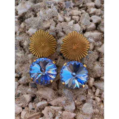 Maribella - Σκουλαρίκια με Κρύσταλλα Swarovski Light Sapphire