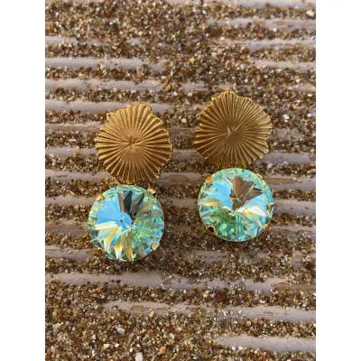 Maribella - Σκουλαρίκια με Κρύσταλλα Swarovski Chrysolite
