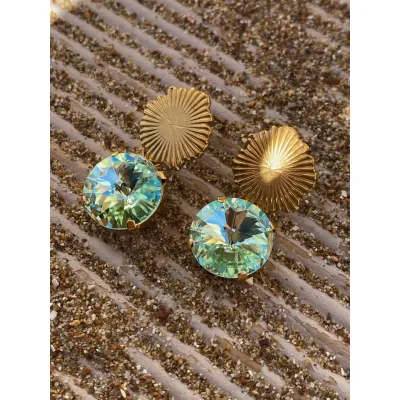 Maribella - Σκουλαρίκια με Κρύσταλλα Swarovski Chrysolite