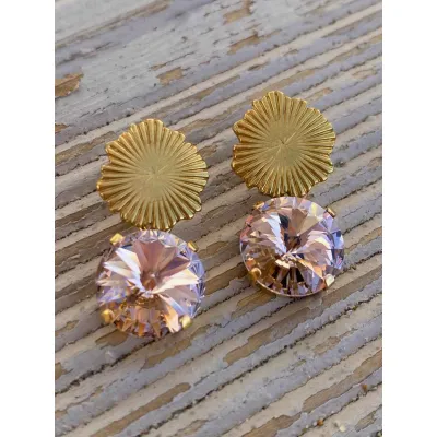 Maribella - Σκουλαρίκια με Κρύσταλλα Swarovski Vintage Rose