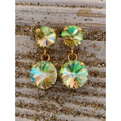 Alysia - Σκουλαρίκια Με Κρύσταλλα Swarovski Luminous Green
