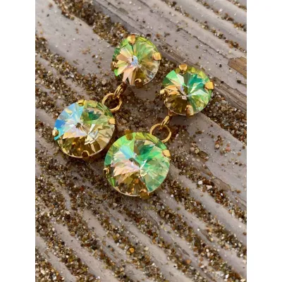 Alysia - Σκουλαρίκια Με Κρύσταλλα Swarovski Luminous Green