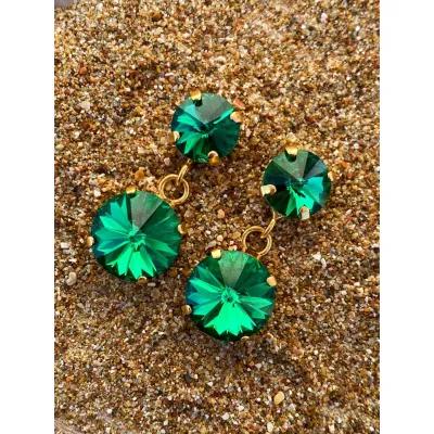 Alysia - Σκουλαρίκια Με Κρύσταλλα Swarovski Majestic Green
