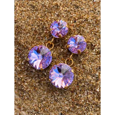 Alysia - Σκουλαρίκια Με Κρύσταλλα Swarovski Violet