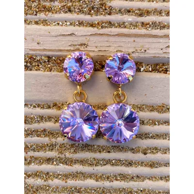 Alysia - Σκουλαρίκια Με Κρύσταλλα Swarovski Violet