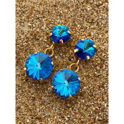 Alysia / Σκουλαρίκια Με Κρύσταλλα Swarovski Bermuda Blue
