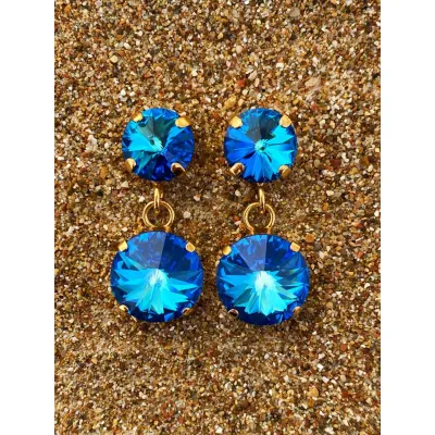 Alysia / Σκουλαρίκια Με Κρύσταλλα Swarovski Bermuda Blue