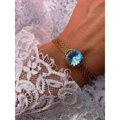 Victoria - Βραχιόλι με Κρύσταλλο Swarovski  Aquamarine