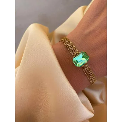 Vindemia - Βραχιόλι με Κρύσταλλο Swarovski Peridot