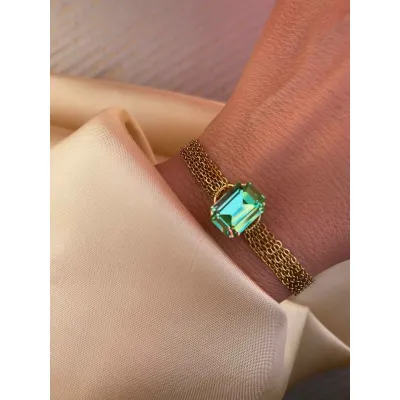 Vindemia - Βραχιόλι με Κρύσταλλο Swarovski Peridot