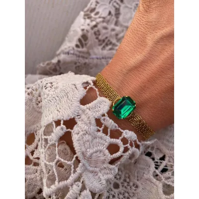 Vindemia - Βραχιόλι με Κρύσταλλο Swarovski Majestic Green