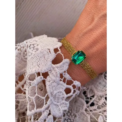 Vindemia - Βραχιόλι με Κρύσταλλο Swarovski Majestic Green