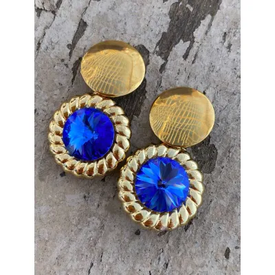 Genevieve - Vintage Σκουλαρίκια με Κρύσταλλα Swarovski Sapphire