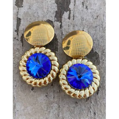 Genevieve - Vintage Σκουλαρίκια με Κρύσταλλα Swarovski Sapphire