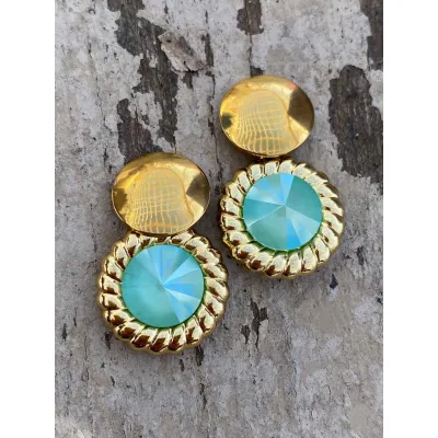 Genevieve - Vintage Σκουλαρίκια με Κρύσταλλα Swarovski Mint Green