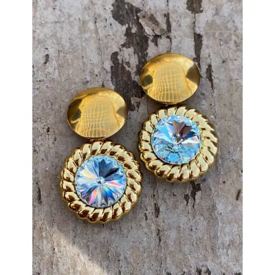 Genevieve - Vintage Σκουλαρίκια με Κρύσταλλα Swarovski Light Azore