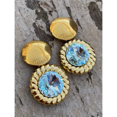 Genevieve - Vintage Σκουλαρίκια με Κρύσταλλα Swarovski Light Azore