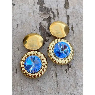 Genevieve - Vintage Σκουλαρίκια με Κρύσταλλα Swarovski Light Sapphire