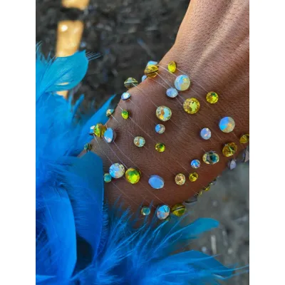 Citrine Βραχιόλια με Διάφανη Πετονιά & Κρύσταλλα Swarovski