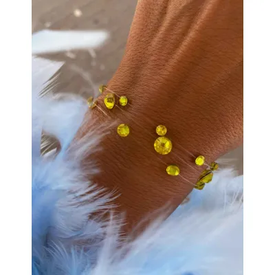 Citrine Βραχιόλια με Διάφανη Πετονιά & Κρύσταλλα Swarovski