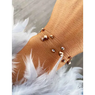 Rose Gold Βραχιόλια με Διάφανη Πετονιά & Κρύσταλλα Swarovski