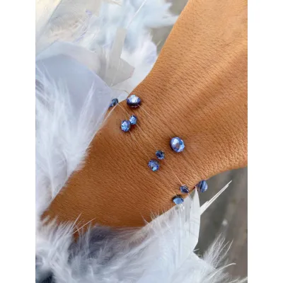 Light Sapphire Βραχιόλια με Διάφανη Πετονιά & Κρύσταλλα Swarovski