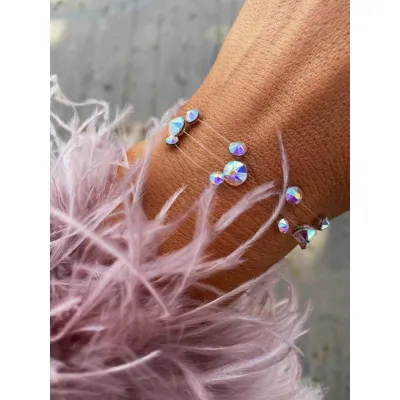 Iridescent Βραχιόλια με Διάφανη Πετονιά & Κρύσταλλα Swarovski