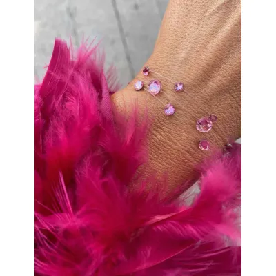 Light Rose Βραχιόλια με Διάφανη Πετονιά & Κρύσταλλα Swarovski