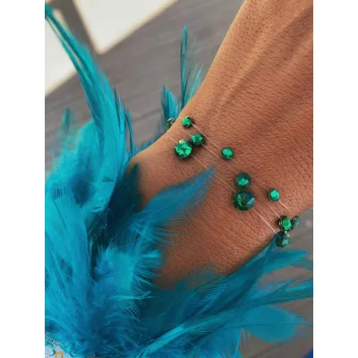 Majestic Green Βραχιόλια με Διάφανη Πετονιά & Κρύσταλλα Swarovski