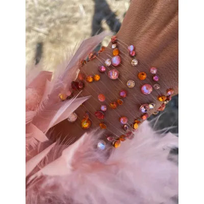 Orange Glow Delite Βραχιόλια με Διάφανη Πετονιά & Κρύσταλλα Swarovski