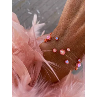 Orange Glow Delite Βραχιόλια με Διάφανη Πετονιά & Κρύσταλλα Swarovski