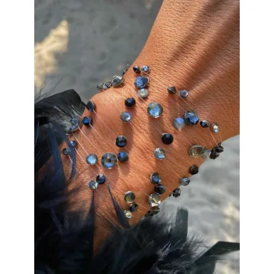 Βlack Diamond Βραχιόλια με Διάφανη Πετονιά & Κρύσταλλα Swarovski