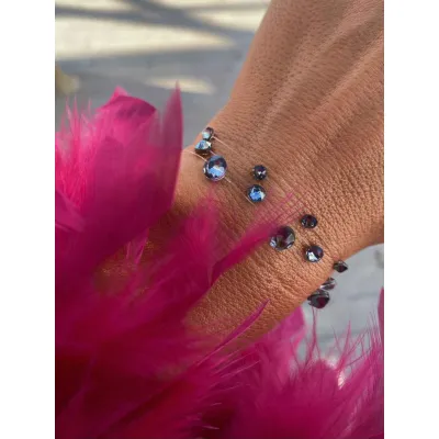 Silver Night Βραχιόλια με Διάφανη Πετονιά & Κρύσταλλα Swarovski